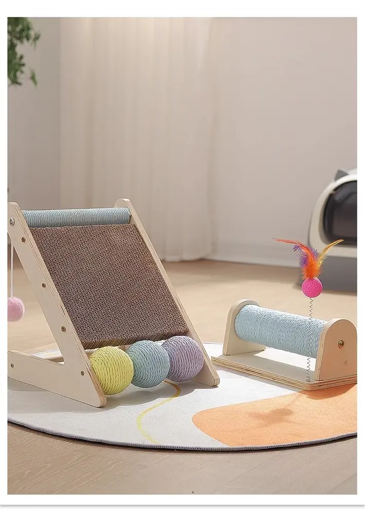 Griffoir d'angle en carton inclinable pour chat