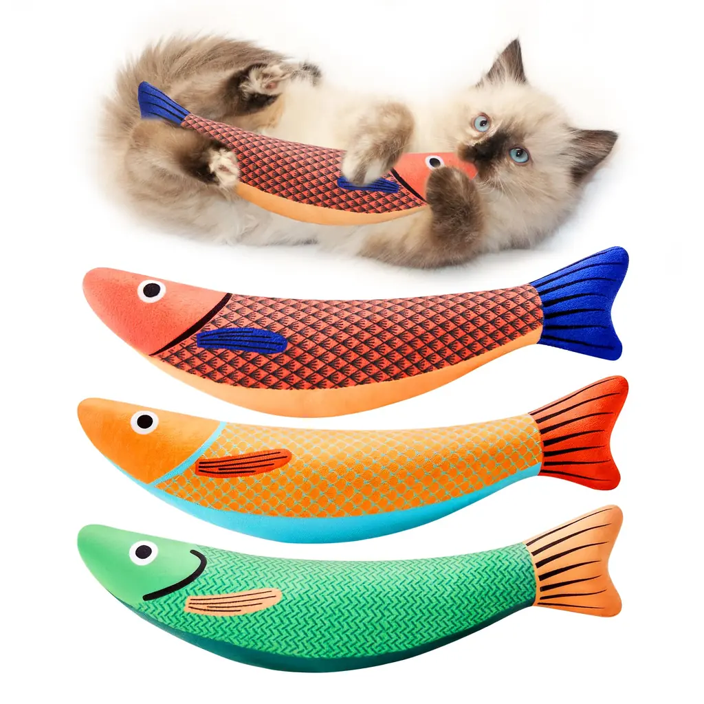 Lot de 3 poissons à l'herbe à chat