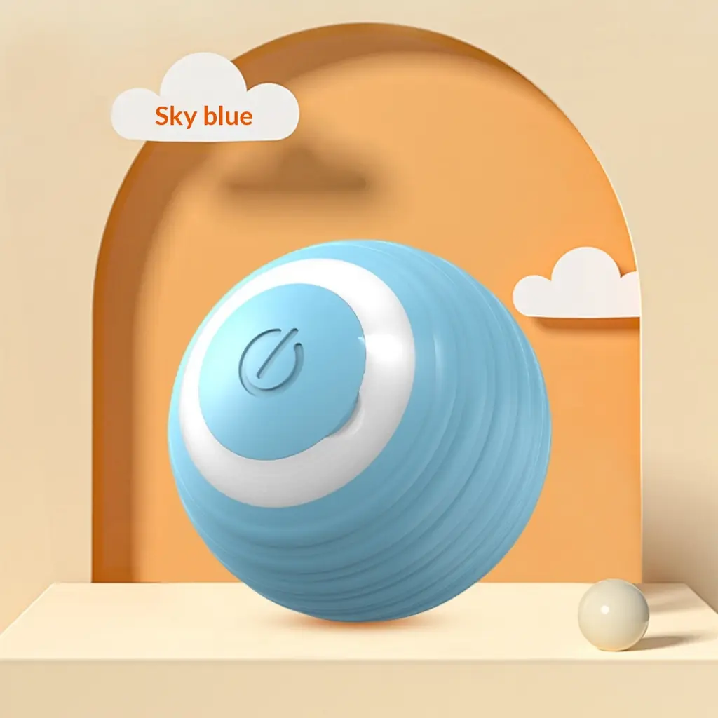 Balle interactive rechargeable bleue pour chat