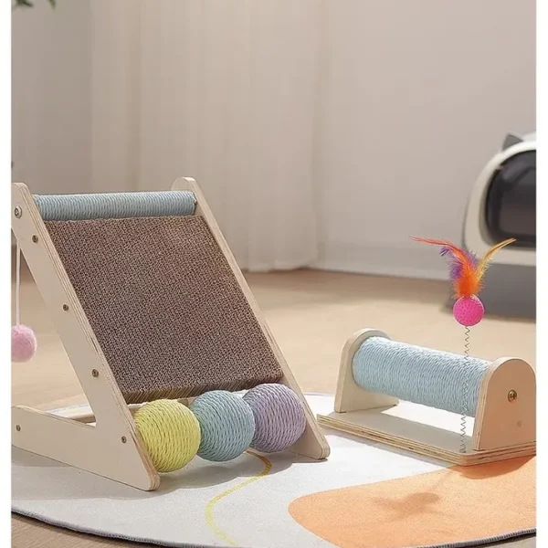 Griffoir d’Angle en Carton avec Balle pour Chat