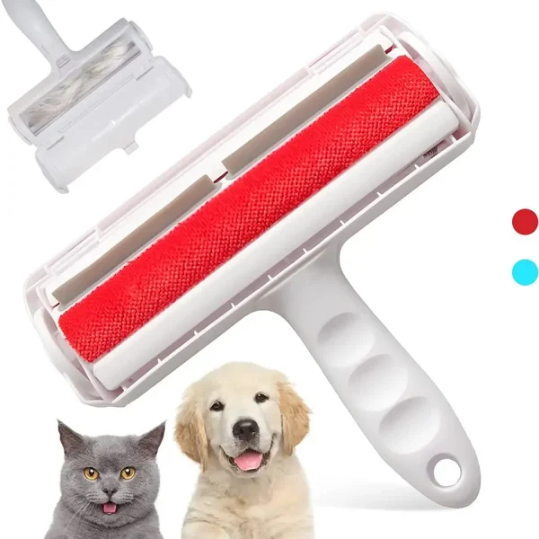 Rouleau anti-poils reutilisable pour chat et chien avec compartiment de collecte