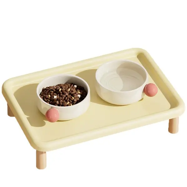Station de Repas Surélevée en Céramique – Beige